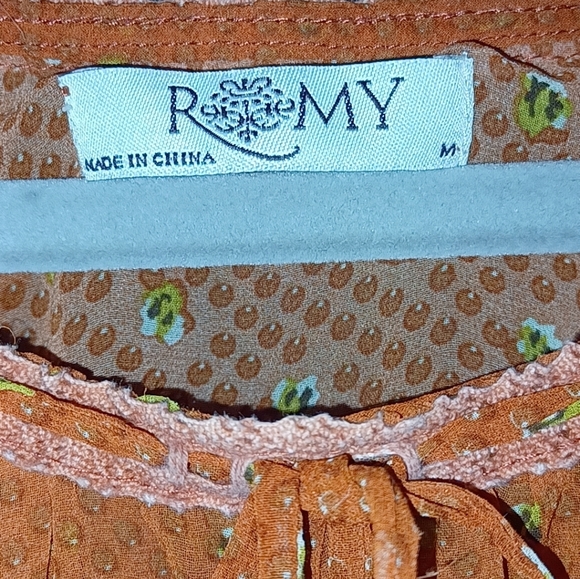 Sheer Orange Peasant Tank - Picture 2 of 3